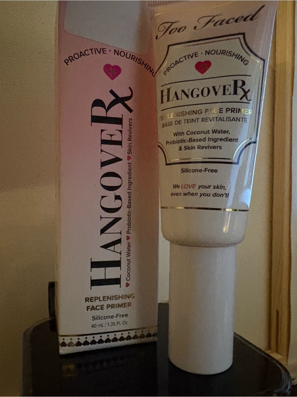 Too Faced Hangover Rx Replenishing Face Primer — Pink and White